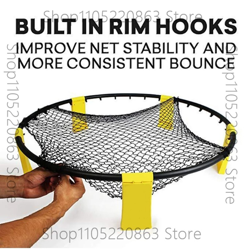 Spike Ball Game - ชุดลูกวอลเลย์บอลชายหาดขนาดเล็ก พร้อมตาข่ายและลูกบอล 3 ลูก สำหรับกีฬากลางแจ้ง ออกกำลังกาย