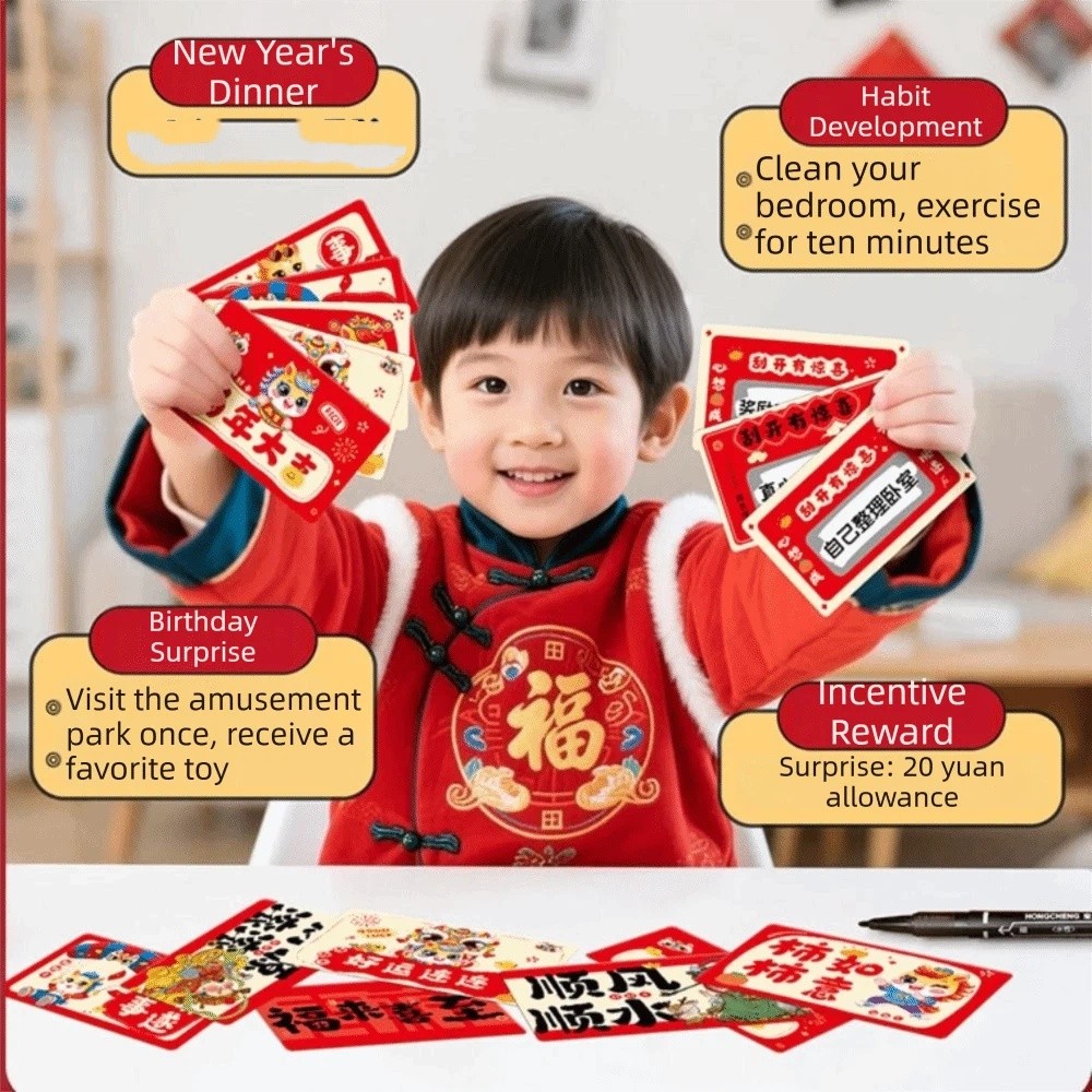 Zodiac Party Games - การ์ดขูดลายม้า 20 ใบ ของขวัญวันครบรอบ DIY บัตรกำนัล