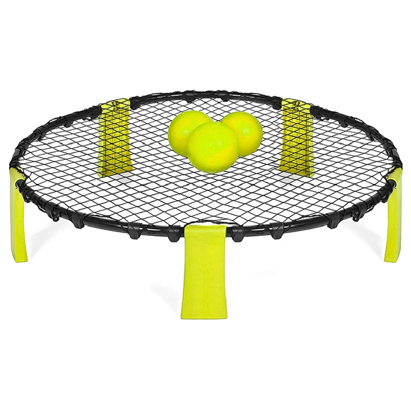 Spike Ball Game - ตาข่ายวอลเลย์บอลชายหาด สำหรับเล่นกีฬาทีมกลางแจ้ง อุปกรณ์ฟิตเนสสนามหญ้า ตาข่ายวอลเลย์บอลแบบไม่มีขาตั้ง