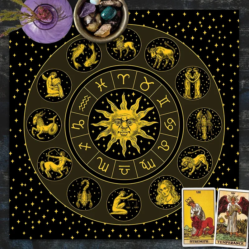 ผ้ากำมะหยี่ลายดวงอาทิตย์สีทองส - Zodiac Party Games บทวิจารณ์และราคา