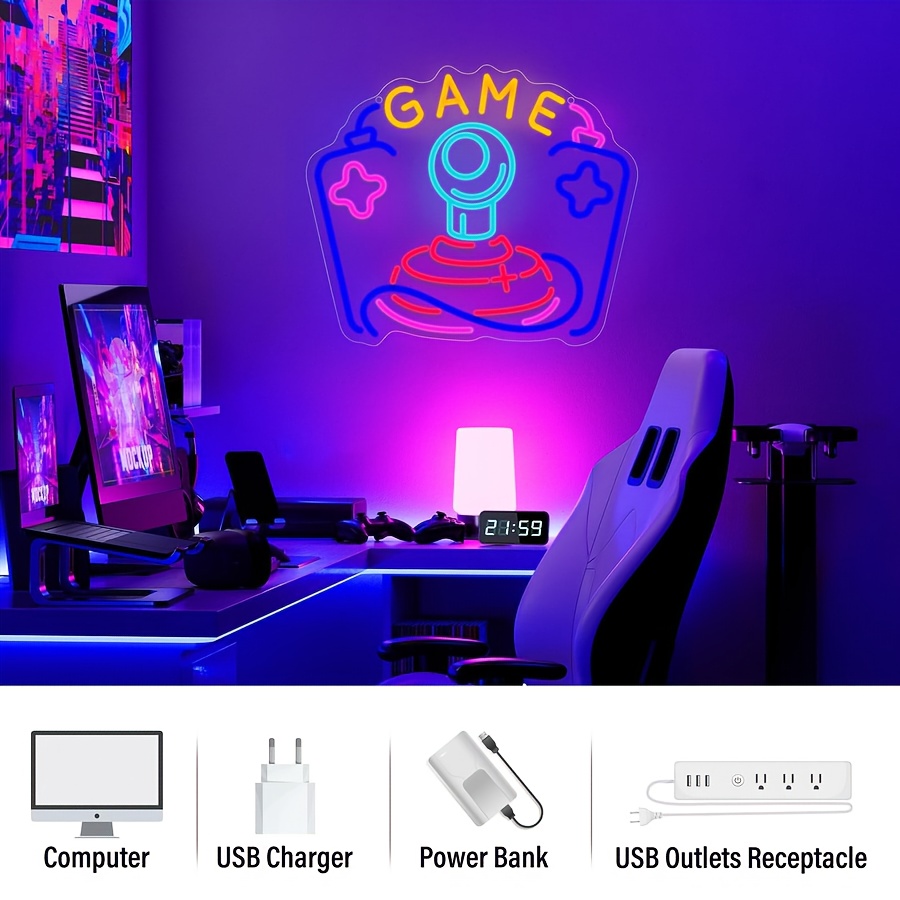 ป้ายไฟนีออนเกม LED ตกแต่งผนัง  - Party Games Stream บทวิจารณ์และราคา