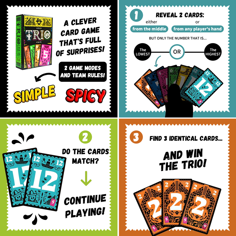 เกมกระดานไพ่ TRIO Strategic สำ - Party Games Multiplayer บทวิจารณ์และราคา